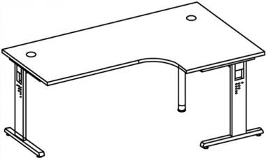 Schreibtisch Bela H650-850xB2000xT1200mm - 1 ST  Ahorndekor Winkelf.R/L C-Fu