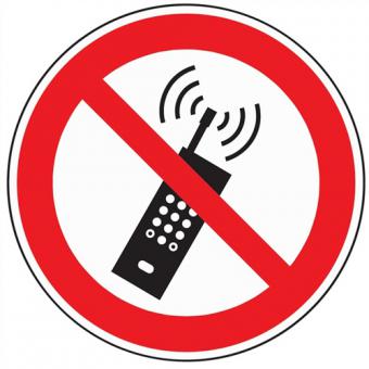 Folie Mobilfunk verbot. D200mm - 1 ST  rot/schwarz selbstklebend
