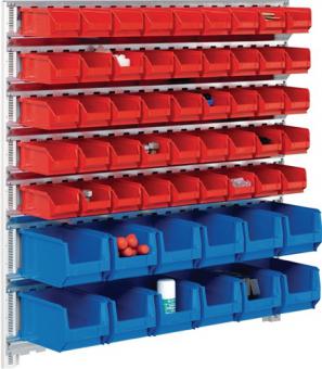 Sichtlagerkastenset H1000xB1010xT255mm - 1 ST  STA verz.m.Ksten 45xMK5 rot,12xMK4 blau