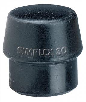 Schonhammerkopf SIMPLEX Kopf- - 1 ST  60mm Gum.schwarz mittelh.HALDER