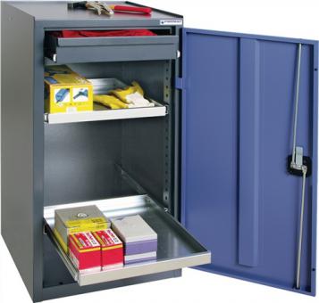 Werkzeug-/Beistellschrank H1000xB500xT500mm - 1 ST  2 Schubl.,1 BD grau/blau NCS PROMAT