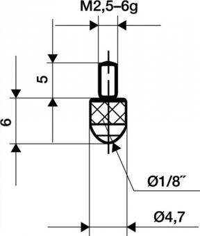 Messeins.D.3mm L.6mm KGL - 1 ST  M2,5 Rubin z.Messuhren KFER