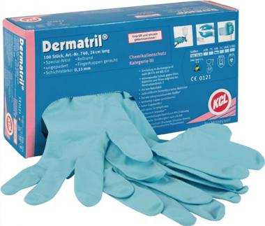 Einw.-Handsch.Dermatril 740 - 1 ST  Gr.11 blau Nitril 100 St./Box