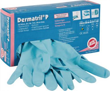 Einw.-Handsch.Dermatril P - 1 ST  743 Gr.10 blau Nitril 50 St./Box