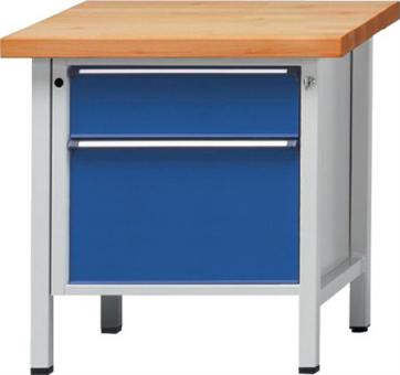 Werkbank V B800xT700xH840mm - 1 ST  Universalplatte lichtgrau enzianblau 2 Schubl.ANKE
