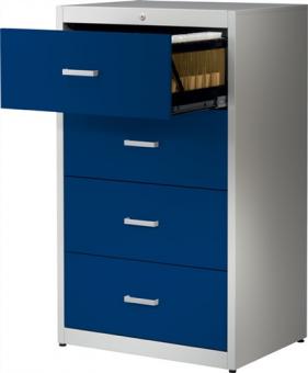 Hngeregistraturschrank H1050xB800xT600mm - 1 ST  2-bahnig lichtgrau 3 Schubl.