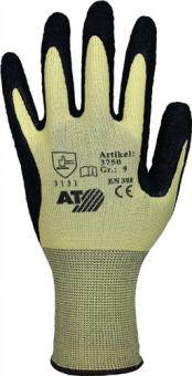 Handschuhe Gr.9 gelb/schwarz - 12 PA  EN 388 PSA II Nyl.m.Naturlatex ASATEX