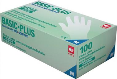 Einw.-Handsch.Basic Plus Gr.M - 1 ST  hellbeige Latex EN 455 PSA I 100 St./Box AMPRI