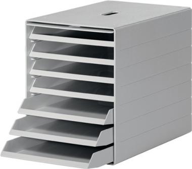 Schubladenbox 7 Schubl.m.versenkbarer - 1 ST  Frontklappe grau H322xB250xT365mm DURABLE