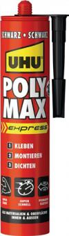 Kleb-/Dichtstoff POLY MAX - 5,1 KG / 12 ST  EXPRESS schwarz 425g Kartusche UHU
