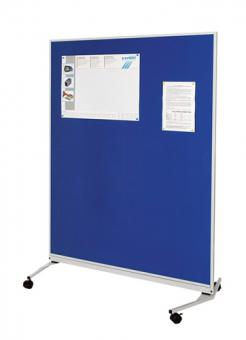 Mobile Stellwand B1200xH1500mm - 1 ST  fahrbar Textilbezug knigsblau