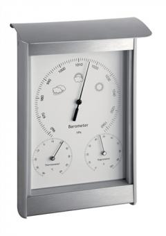 Wetterstation H215xB145xT70mm - 1 ST  silber/wei Aluminium/Kunststoff f.innen/auen