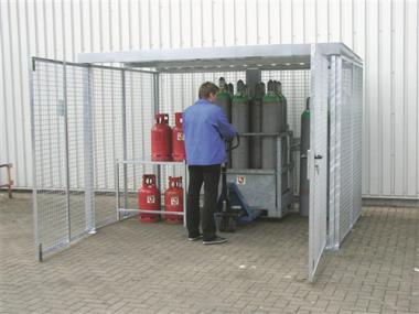 Gasflaschencontainer B2400xT1500xH2100mm - 1 ST  o.Dach m.Doppelflgeltr BAUER