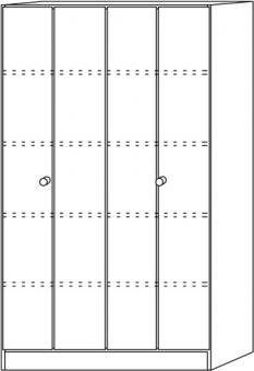 Falttrenschrank H2004xB1000xT420mm - 1 ST  Buche/ 2 Tren Knaufgriff