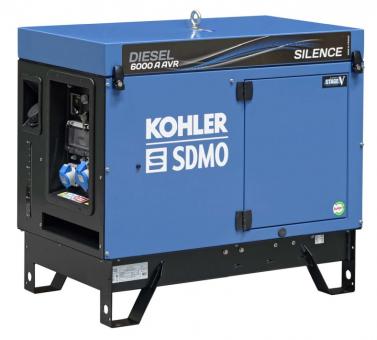 SDMO Stromerzeuger Diesel 6000 A SILENCE AVR C5 - 1 Stk  4,9 kW / 230V , Kohler Diesel, E-Start