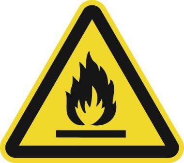 Warnzeichen ASR A1.3/DIN EN ISO - 1 ST  7010 200mm Warnung feuergefhrliche Stoffe Folie