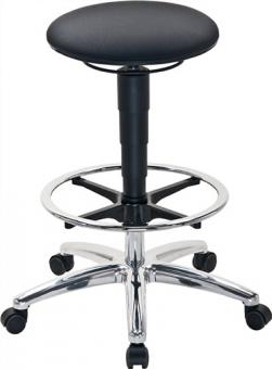 Drehhocker Sitz-Stop-Rollen+Furing - 1 ST  Supertec-Gewebe grau