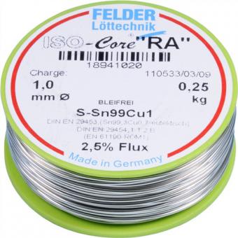 Ltdraht ISO-Core RA 1mm - 0,25 KG / 1 ST  250g S-Sn99Cu1 FELDER