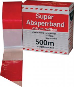 Absperrband L.500 m B.80mm - 1 ST  gelb/schwarz geblockt 500m/Karton