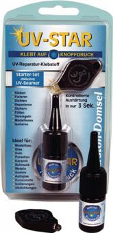 UV-Reparatur-Klebstoff MD - 24 G / 8 ST  UV-Star 3g Kleber /1 UV-Leuchte transp.Set MARSTON