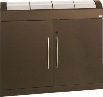 Wertstoffsammler H975xB1100xT320mm - 1 ST  Inh.4 x 45l Soft-Mocca Klappen VA