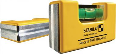Wasserwaage Pocket PRO Magnetic - 1 ST  7,2cm Alu.gelb  1mm/m m.Magnet STABILA