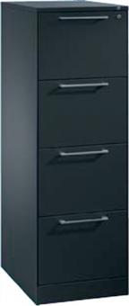 Hngeregistraturschrank schwarzgrau/weialuminium - 1 ST  H1310xB446xT600mm Trgf.50kg