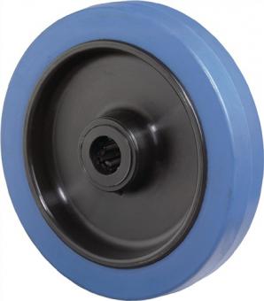 Ersatzrad D.125mm Trgf.140kg - 1 ST  Gum.blau Achs-D.15mm Nabenl.50mm