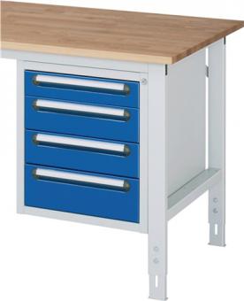 Unterbauschrank H545xB480xT600mm - 1 ST  1x90,2x120,1x150mm lichtgrau /enzianblau