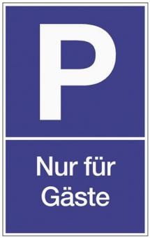 Parkplatzbeschilderung Parken - 1 ST  f.Gste L250xB400mm Ku.blau/wei