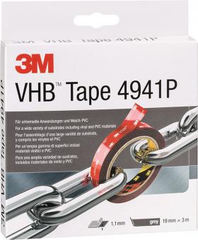 Montageband VHB Tape 4941P - 3 M / 1 ST  grau L.3m B.19mm Rl.3M