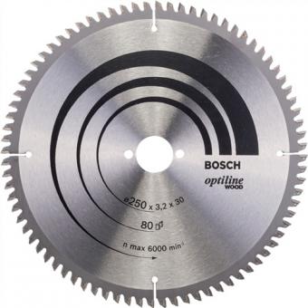 Kreissgeblatt AD 250mm Z.80 - 1 ST  WZ/N Bohr.30mm Schnitt-B.3,2mm HM BOSCH