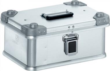Aluminiumbox L400xB300xH180mm - 1 ST  13l m.Klappverschluss u.Alu-Stapelecken
