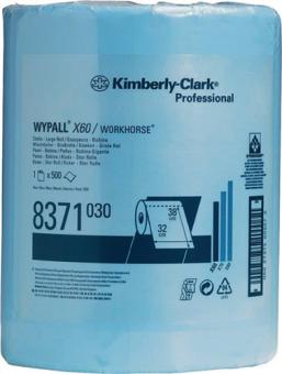 Wischtuch WYPALL X60 8371 - 1 QM / 1 RL  L380xB315ca.mm blau 1-lagig,perforiert,geprgt