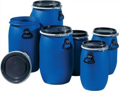 Weithalsfass 60l PE blau - 1 ST  2 Tragegriffe Einfllffnung-D.330mm GRAF