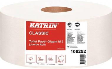 Toilettenpapier Katrin Classic - 6 RL  Gigant M 2 2-lagig 6 RL a 2720 Blatt=16320 Bl.