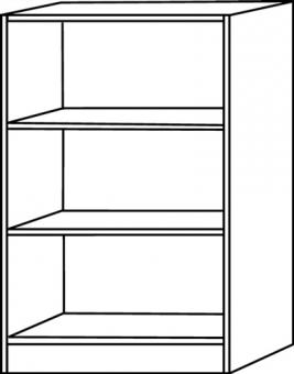 Regal H1270xB800xT400mm Buchedekor - 1 ST  3 OH