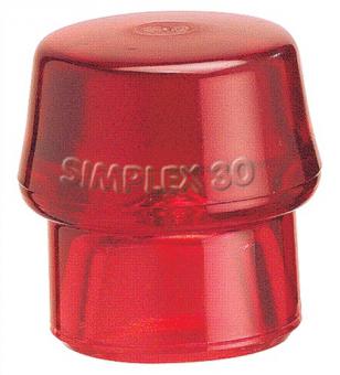 Schonhammerkopf SIMPLEX Kopf- - 1 ST  30mm Plastik rot hart HALDER