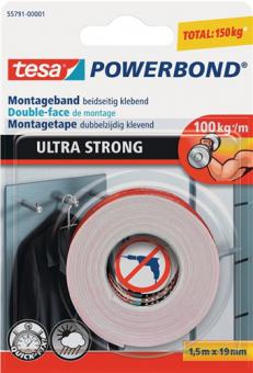 Montageband Powerbond 55791 - 1,5 M / 1 ST  transp.L.1,5m B.19mm Rl.TESA