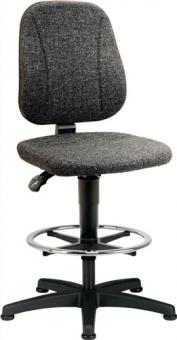 Arbeitsdrehstuhl Unitec Bodengleiter+Furing - 1 ST  Stoffpolster grau 580-850mm BIMOS
