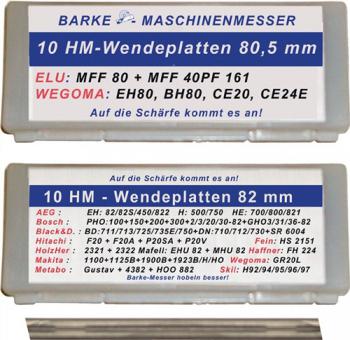 HM Wendemesser L.82mm - 10 ST  AEG,Bosch,Hitachi,Mafell,Makita,Metabo BARKE