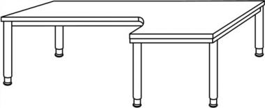 Schreibtisch Sero H685-810xB2000xT1200mm - 1 ST  Buchedekor Winkelf.R/L 5-Fu-Gestell