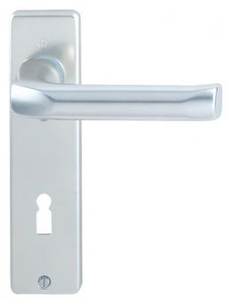 Kurzschildgarnitur London 54/227K/202KP/AP/113 - 1 ST  Alu.F2 PZ eck.Wechselgrt.HOPPE