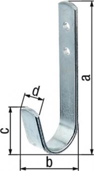 Wandhaken einfach A.30mm - 20 ST  STA verz.H.90mm GAH