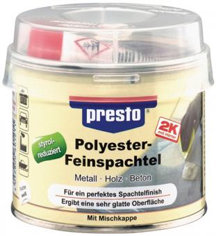 2K-Feinspachtel prestolith - 1,5 KG / 6 ST  wei,Hrter rot 250g Dose PRESTO