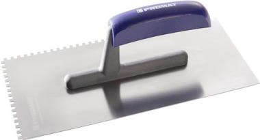Glttekelle L.280mm B.130mm - 10 ST  Zahn 4x4 rostfrei,m.H-Heft VA S.0,7mm PROMAT