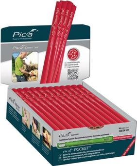 Zimmermannsbleistift Pica - 100 ST  Classic 540 L.30cm 2H ungespitzt PICA