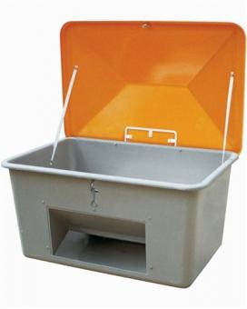 Streugutbehlter L1840xB1430xH1040mm - 1 ST  1500l GFK grau/orange m.Entnahmeffnung