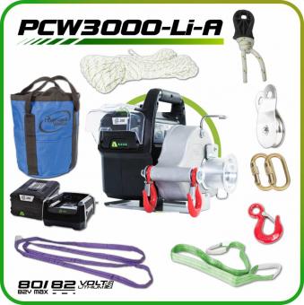 Portable Winch PCW3000-LI-A Spillwinde mit Akku - 1 Stk  mit 9 teiligem Zubehrkit