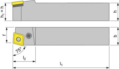 Klemmdrehhalter PCBNR 2020 - 1 ST  K12 re. brn. Auendrehen PROMAT